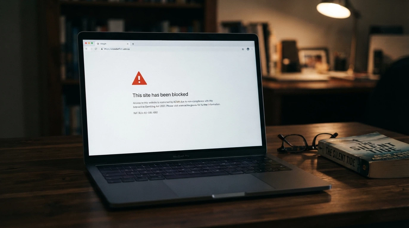 An ACMA website-blocking notice displayed in a web browser window