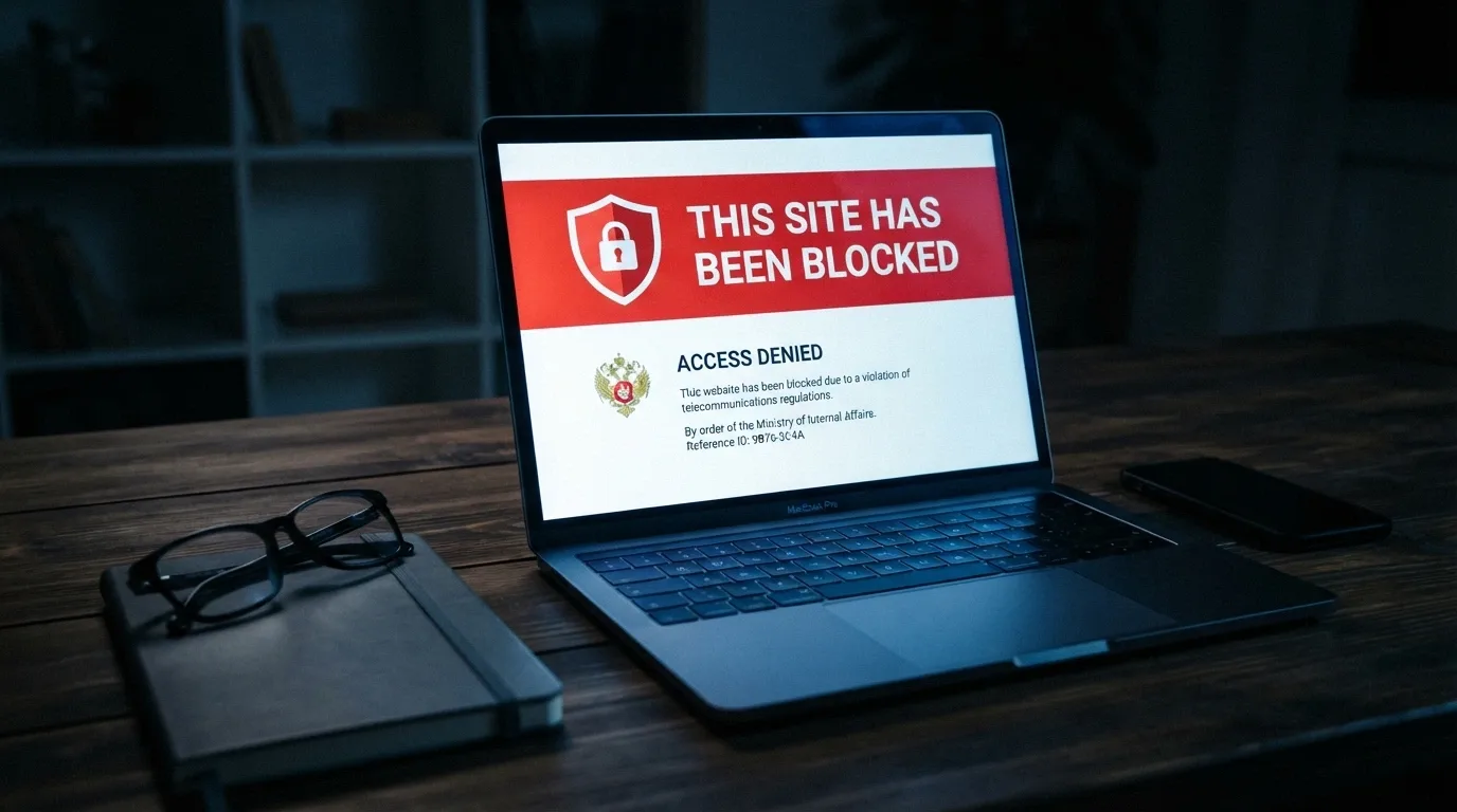 A browser window displaying the ACMA-blocked-site notice that Australian ISPs serve when a blocked gambling domain is accessed, with the ACMA logo visible