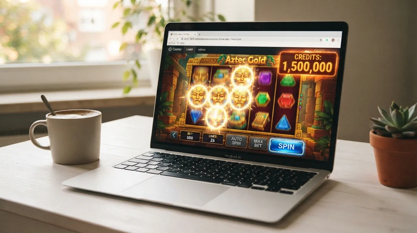 A browser window showing a Betsoft slot running in demo mode with a virtual-credit balance displayed, no login visible