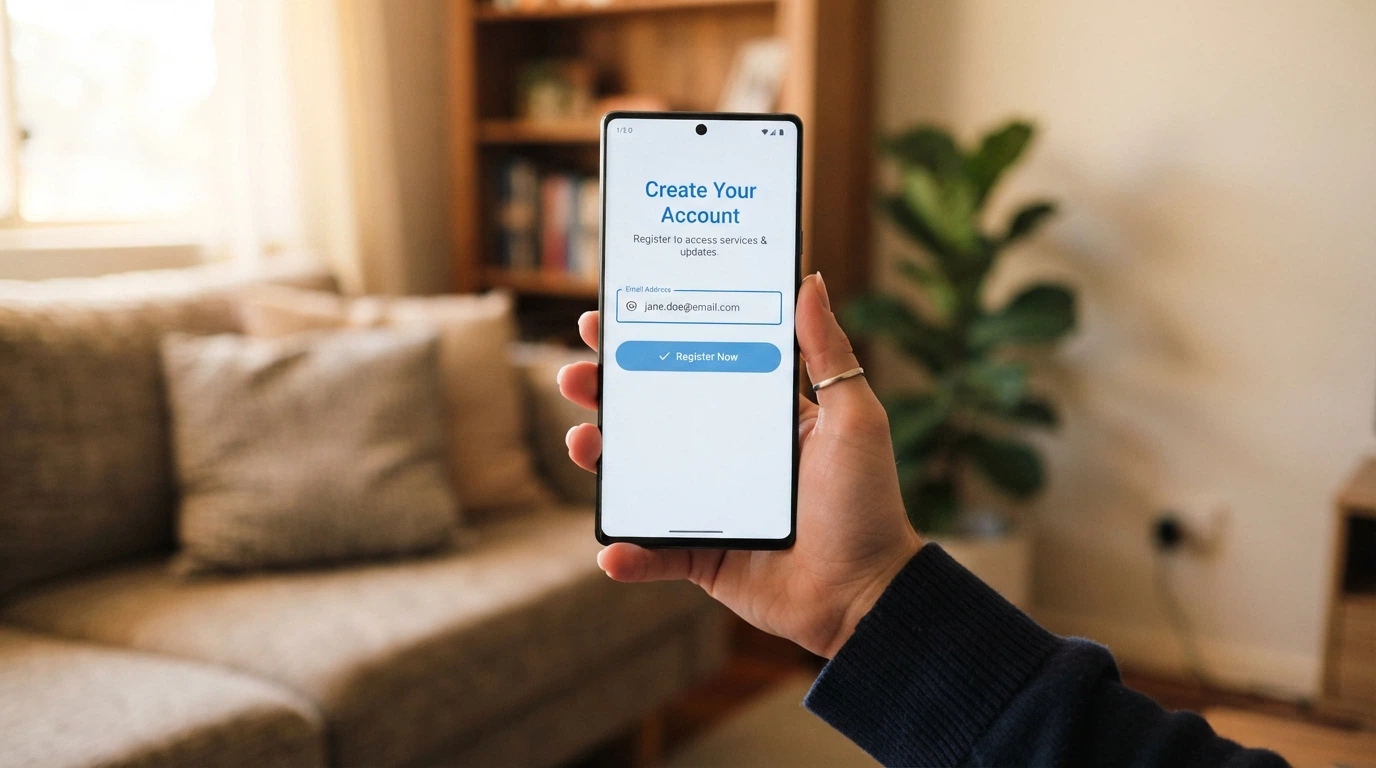 BetStop National Self-Exclusion Register registration page open on a smartphone screen
