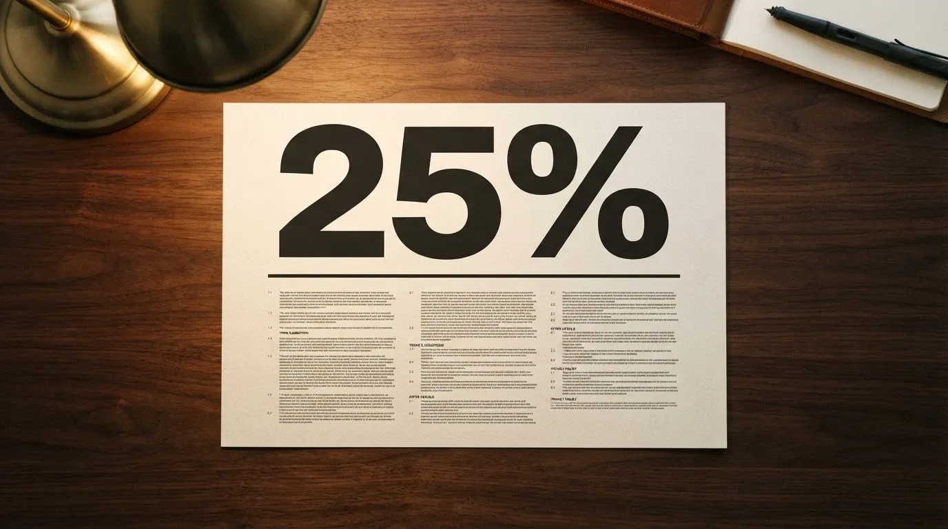 A split visual contrasting a bold headline percentage with the fine-print terms beneath — wagering, cap, minimum-loss threshold and expiry