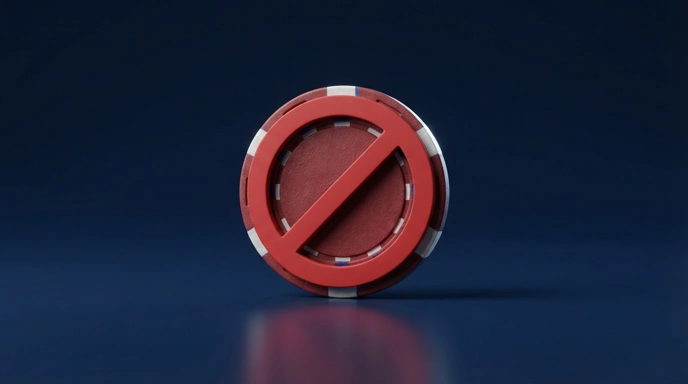 A visual showing a cryptocurrency symbol crossed out or flagged, referencing the 11 June 2024 ban on digital currency as payment for online wagering in Australia