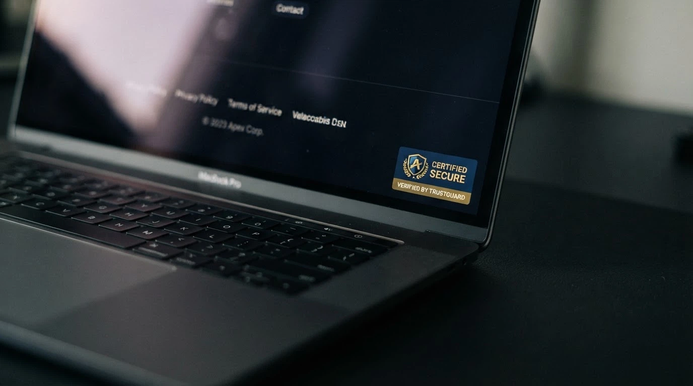 Close-up of a Curaçao gaming licence badge on an offshore casino website footer