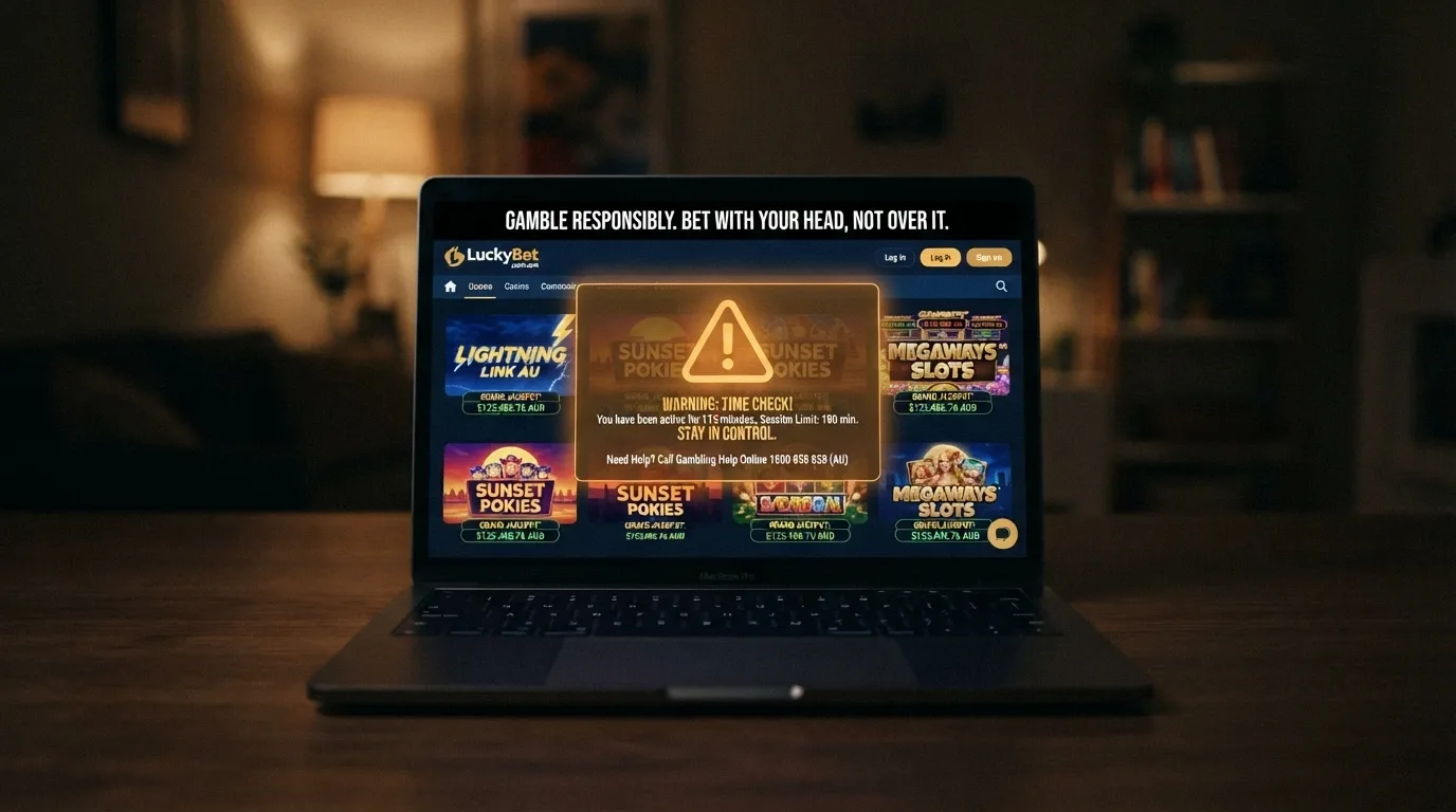 A casino lobby screen with a “Play Now — No Account Required” banner, overlaid with a translucent warning icon and the text “No ID = No Recourse”