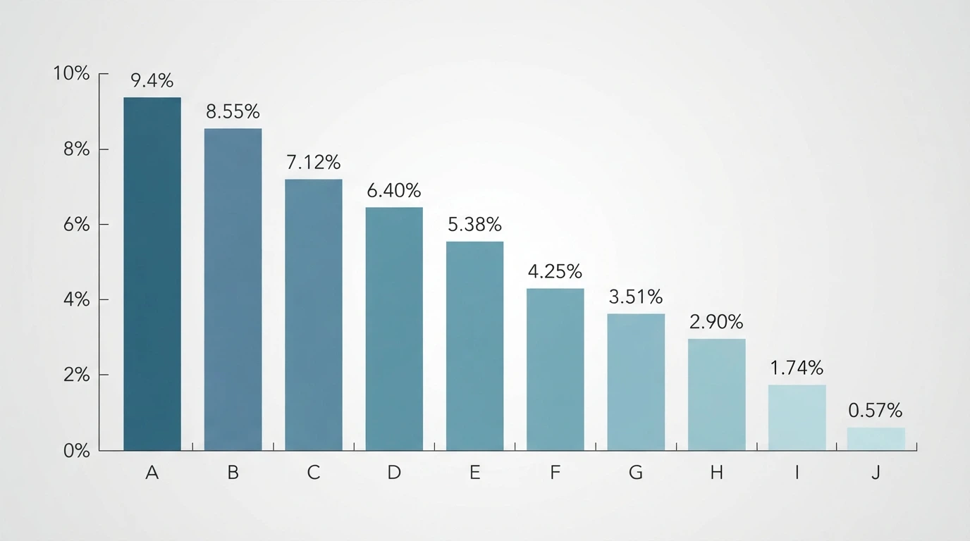 A bar chart comparing the 10 featured offshore operators by Australian market share, with each bar labelled by share percentage