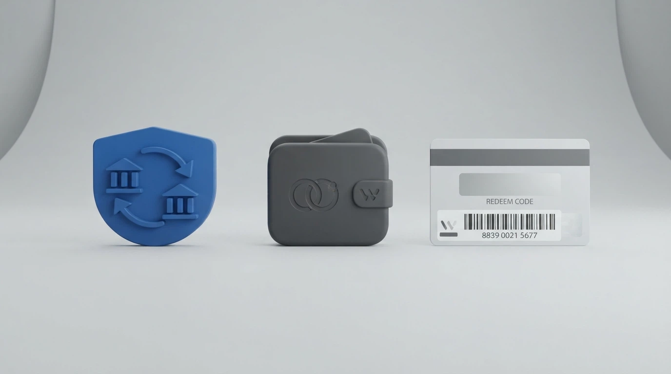 Three payment icons — PayID, a cryptocurrency wallet and a Neosurf voucher — arranged beside a smartphone showing a casino cashier