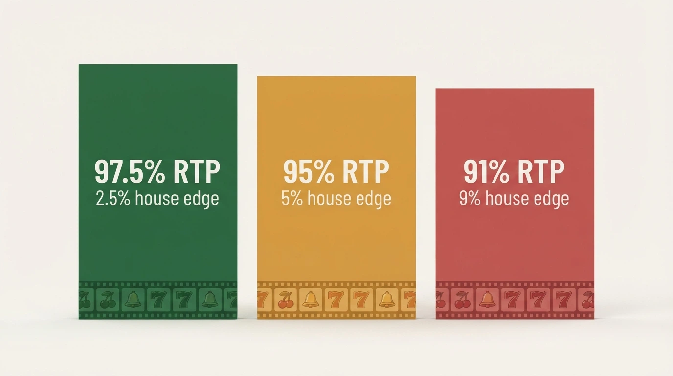 A side-by-side visual comparing RTP percentages of popular RTG pokies (Cash Bandits 2, Fortunate Zeus, Oz Golden Trail) with a house-edge calculation